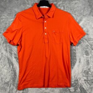 CRIQUET Orange Slim Fit Pima Cotton Short Sleeve Polo Shirt Mens‎ XL